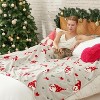 Lomsoe Christmas Gnome with Gray Heart Print Flannel Blanket Cozy Warm Throw Blanket Christmas Gift for Winter Couch Sofa Bed Home Decor - 2 of 4
