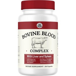 Grass Fed Bovine Blood & Beef Liver Supplement, New Zealand Pasture Raised Beef Organs Capsules, Natural Blood Builder, Left Coast Performance, 180ct - 1 of 4