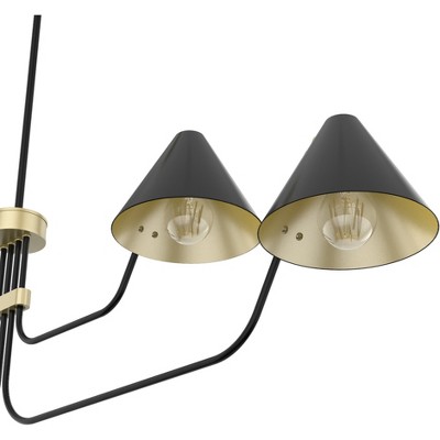 Matte Black and Gold 4-Light Grove Isle Chandelier