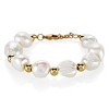ELYA Women's Polished Freshwater Pearl and Gold Plated Bead Bracelet - 7.5" - 4 of 4