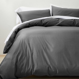 Supima Washed Sateen Duvet & Sham Set - Casaluna™ - 1 of 4