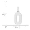 Black Bow Jewelry Sterling Silver, Athletic Collection, Small Polished Number 0 Pendant - 4 of 4