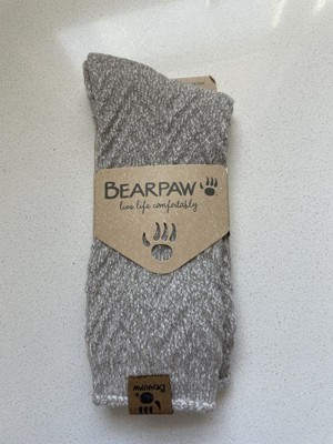 Bear Paw Women's Chevron Texture Crew Socks - Simple Taupe 5-10 : Target