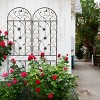 Rustproof Metal Garden Trellis for Climbing Plants, Vintage Outdoor Plant Support, Easy Assembly, 86.7" Tall - Coolbibila - 2 of 4