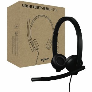 Logitech H570e USB Wired Stereo Headset, USB-C, Noise-Canceling Mics, Inline Controls, Certified for Microsoft Teams, Black - 1 of 4