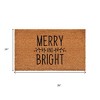 HomeRoots 24" X 36" Brown And Black Christmas Merry and Bright Outdoor Coir Door Mat - 3 of 4
