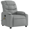 vidaXL Light Gray Fabric Massage Recliner Chair with Manual Recline, Vibration Massage, Cup Holders, and Side Pocket - 3 of 4