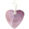 Slickblue Handcrafted Pink Heart Earrings - 1.5" Mother of Pearl Design with Sterling Silver Loops - 3 of 3