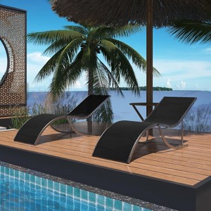 Acekool 2-Piece Aluminum Chaise Lounge Set - Textilene Poolside Chairs with Ergonomic Support - 1 of 4