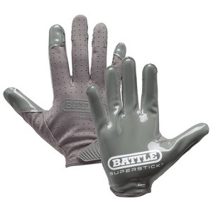 Battle Sports Adult Doom Speed Receiver Football Glove - Charcoal - 1 of 2