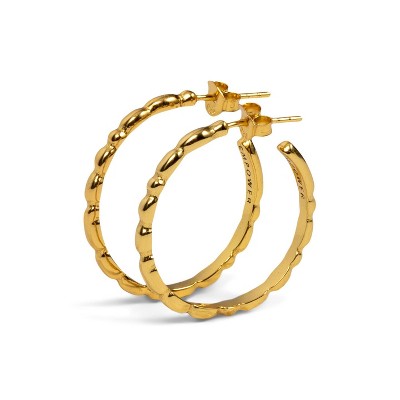 14k Gold Plated Earrings Morse Code Patterned: EMPOWER | ETHICGOODS