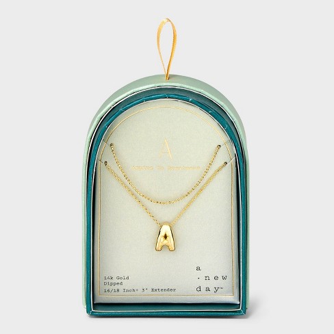 14k Gold Dipped Initial Bubble Multi strand Pendant Necklace A New Day Gold Target