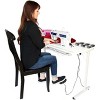 SewingRite SewStation 101 Portable Folding Sewing Table with Steel Legs, White - Perfect for Home, Office and Business - 4 of 4
