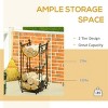 Syemin Firewood Racks and Carriers Waterproof Firewood Log Rack Heavy Duty Wood Storage Hoop Logs Stacker Stand, Black, 14.5"*13.75"*30.25" - 4 of 4