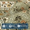 Acekool Grey Floral Washable Area Rug, Non-Slip Low Pile Carpet for Living Room, Bedroom, Dining Room, Indoor Foldable Soft Mat - 4 of 4