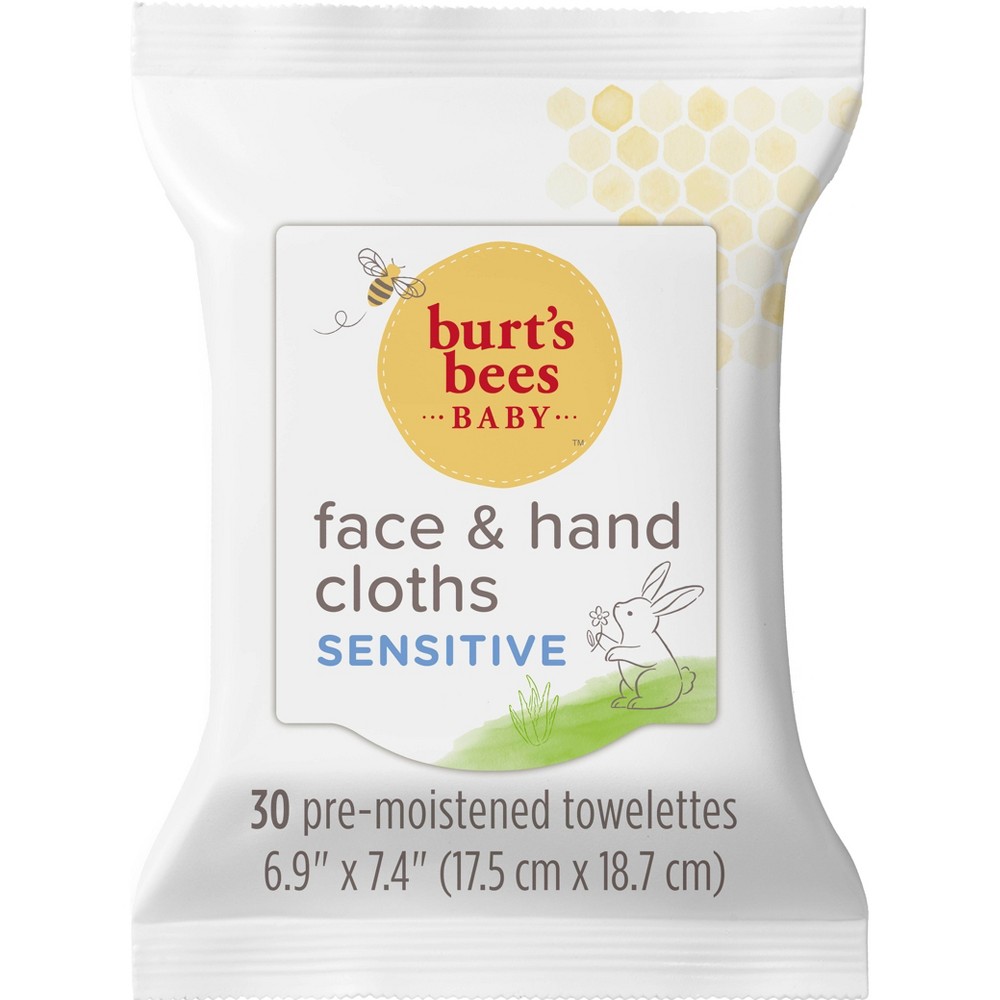 Photos - Towel Burts Bees Burt's Bees Face & Hand Cleansing Wipes - 30ct 