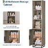 homfan Tall Bathroom Cabinet, 70" Narrow Storage Cabinet with Door and Adjustable Shelf, Open Storage Freestanding - 3 of 4