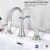 Munora 2-Handle 8-Inch Widespread Bathroom Sink Faucet, Brushed Nickel with 360° Swivel Spout and Pop-Up Drain - 2 of 4