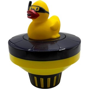 Poolzilla Diver Duck Chlorine Feeder - Floating Dispenser with Adjustable Collar Design for Optimal Dispersion - Hold Tablets up to 3” - 1 of 4