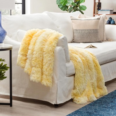 Chanasya Wolf Faux Long Fur Throw Blanket - Soft, Fuzzy Throw Blanket