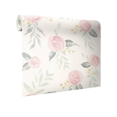 Pink Floral Blooms Self-Adhesive Removable Wallpaper