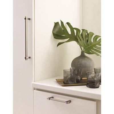 Silver Champagne and Black Nickel Modern Cabinet Bar Pull