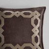 Gracie Mills Mallor Geometric Embroidered Velvet European Pillow Sham - 2 of 4