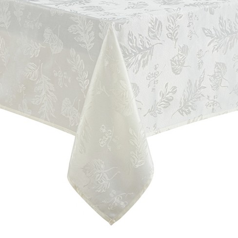 Elegant Woven Leaves Jacquard Damask Tablecloth - 60