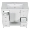 Akoasm 36 in. W Sink Bathroom Vanity Cabinet with 3 Drawer For Bathroom-White - 3 of 4
