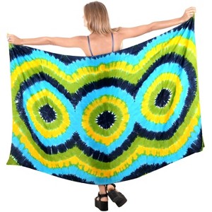 LA LEELA Women's Bikini Skirt Sarong Swimsuit Cover up Summer Wraps Swimwear Beach Wrap Skirts for Women One Size Multicolored, Tie Dye Design - 1 of 4