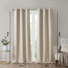 DSVIMOY Curtain Panels, 2pcs Tonal Printed Faux Silk Total Blackout Curtain Panel Pair for Living Room, Bedroom, Taupe, 84"*50"*0.13" - 3 of 4