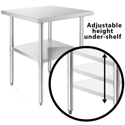 KUTLER 24" Stainless Steel Industrial Kitchen Prep Table with Undershelf