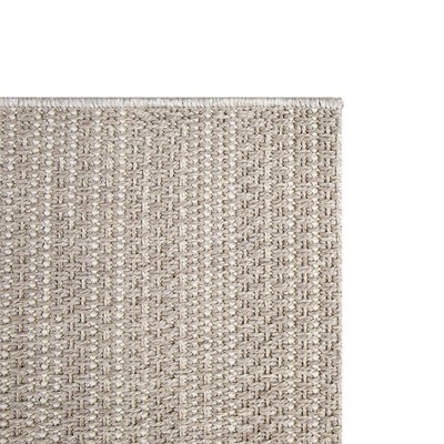 Beige Synthetic 8' x 10' Easy-Care Rectangular Indoor/Outdoor Rug