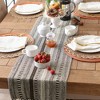 Design Imports  Braided Stripe Jacquard Fringe Table Runner, 15X108", Dark Brown - 3 of 4