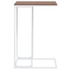vidaXL Side Table White and Brown Engineered Wood, Iron Decorative Inlays - 15.7" x 11.8" x 23.2" White and brown without wheels - 2 of 4