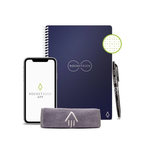 Smart Reusable Notebook Pen & Cloth Executive Size  Everlast Rocketbook Core 
