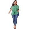 Agnes Orinda Women's Plus Size Polka Dot Peplum Dressy Casual Short Sleeve Blouse - 3 of 4