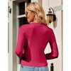 Womens Lightweight Knit Cardigan V Neck Long Sleeve Front Button Down Elegant Shrugs - 3 of 4