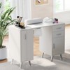 Manicure Table/Nail Desk for Nail Techs – Electric Dust Collector (2 Bags), Wrist Cushion, Drawers & Cabinet, White Home Salon Spa Station - 3 of 4