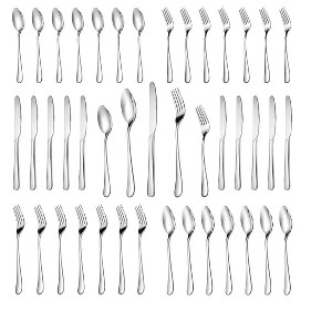 Aoibox 30-Piece Stainless Steel Silverware Set for 6,Mirror Polished Flatware Cutlery Set with Forks, Knives, Spoons,Dishwasher Safe Kitchen Tableware - 1 of 4