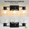 POWLIG 21.65-in 3-Light Black Bathroom Vanity Light with Clear Glass Shades, Bulbs not Included - 3 of 4