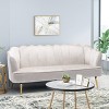 Reitz Modern Glam Velvet Channel Stitch 3 Seater Shell Sofa - Christopher Knight Home - 2 of 4