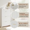 Wave Design Shoe Cabinet with 3 Slip Drawers, 2 Drawers, Raised Edges, Fluted Shoe Cabinet, Slim Hidden Shoe Organizer, Wooden Shoe Storage White - 4 of 4