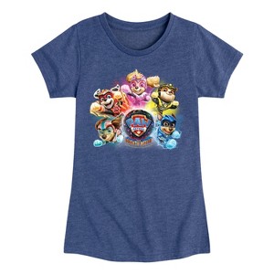 Girls' - Paw Patrol - Mighty Movie Character Group Fitted Short Sleeve Graphic T-Shirt - 1 of 4