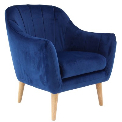 Modern Polyester and Wood Accent Chair Blue - Olivia & May