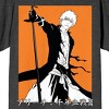 Bleach 1000 Year Blood War Ichigo On Orange Background Crew Neck Short Sleeve Charcoal Heather Men's T-shirt - image 3 of 4