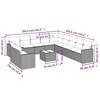 vidaXL 12 Piece Patio Sofa Set with Cushions Black Poly Rattan - 3 of 4