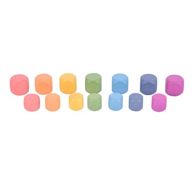 TickiT® Rainbow Wooden Cubes - Set of 14 - 7 Different Colors - For Ages 10m+ - Loose Parts Wooden Toy for Babies and Toddlers