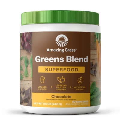 Amazing Grass Greens and Superfood Blend Vegan Powder - Chocolate - 8.5oz