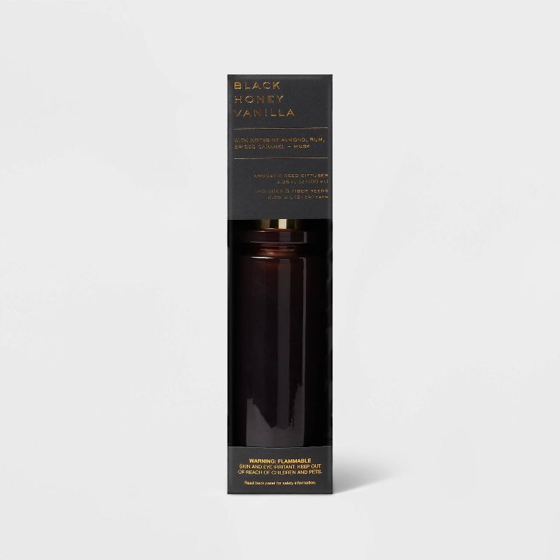 100ml Oil Fiber Reed Diffuser Black Honey Vanilla Plum Purple - Threshold&#8482;, 1 of 5